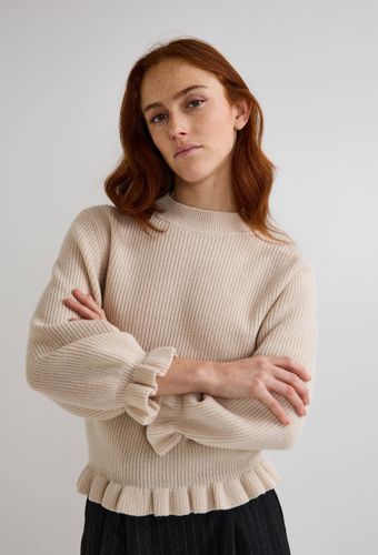 Pull col montant à volants contenant de la laine - MONOPRIX - Modalova