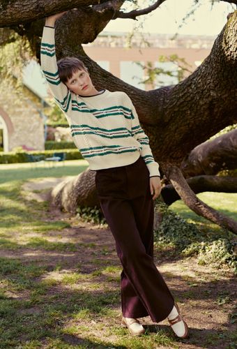 Pantalon large droit en coton - MONOPRIX - Modalova