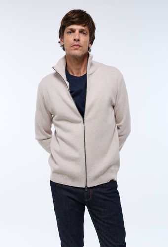 Gilet col montant zippé en mélange coton et cachemire - MONOPRIX - Modalova