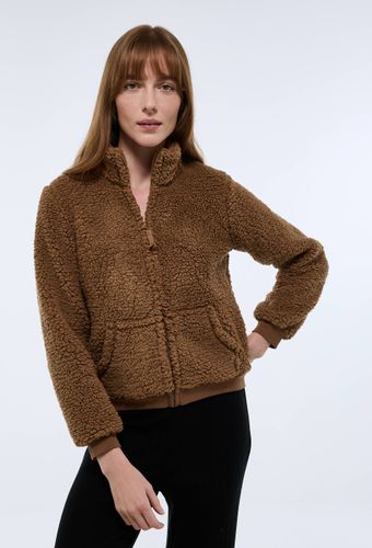 Veste zippée col montant en sherpa - MONOPRIX - Modalova