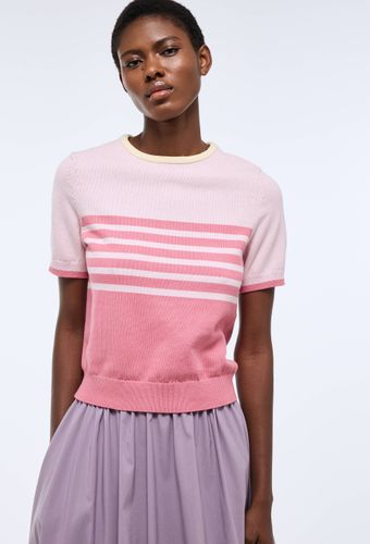 Pull rayée manches courtes en coton - MONOPRIX - Modalova