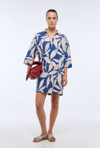 Robe courte imprimée contenant du lin - MONOPRIX - Modalova