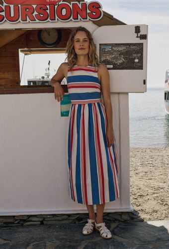Robe midi rayée en coton BIO GOTS - MONOPRIX - Modalova