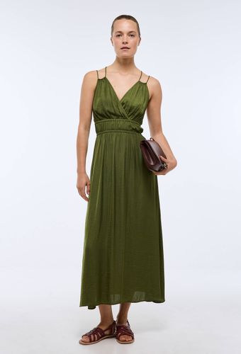 Robe midi satinée élastiquée taille - MONOPRIX - Modalova