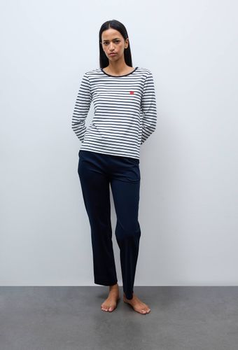 Pyjama uni en coton jersey BIO GOTS avec coeur brodé - MONOPRIX - Modalova