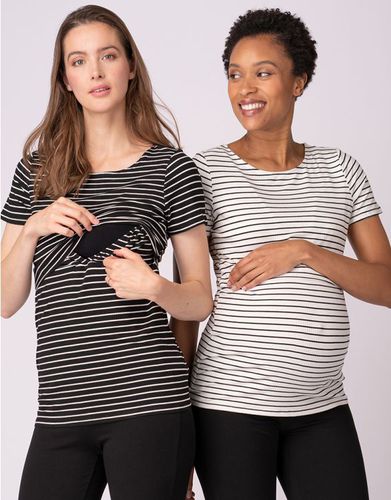 Lot de deux t-shirts rayés essentiels de grossesse à allaitement - Seraphine - Modalova