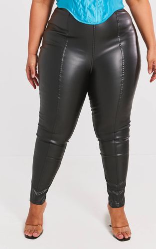 Black Legging Grande Taille En Synthétiquecuir Extensible | Taille 58 - PrettyLittleThing - Modalova
