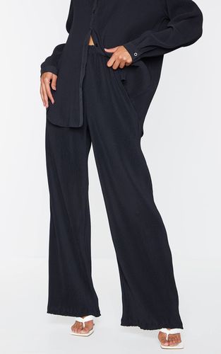 Black Pantalon Plissé Taille Haute Jambe Large Ensemble Coordonné | Taille 32 - PrettyLittleThing - Modalova