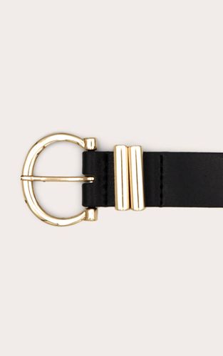 Black Ceinture En Synthétiquecuir Avec Boucle Fer À Cheval Dorée | Taille Small/Medium - PrettyLittleThing - Modalova