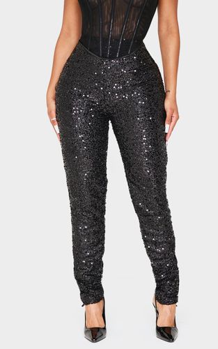 Black Pantalon À Sequins Shape | Taille 34 - PrettyLittleThing - Modalova