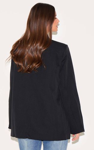 Black Blazer Ample Drapé Avec Détails De Boutons | Taille 42 - PrettyLittleThing - Modalova