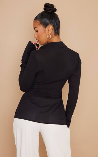 Black Chemise Ajustée En Mousseline | Taille 42 - PrettyLittleThing - Modalova