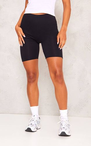 Black Short Cycliste Basique En Mélange De Coton | Taille 32 - PrettyLittleThing - Modalova
