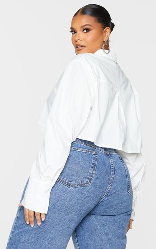 White Chemise Crop Oversize En Coton Plus | Taille 54 - PrettyLittleThing - Modalova