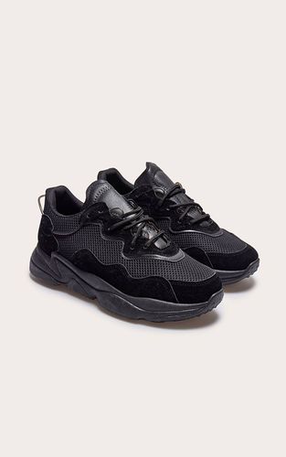 Black Baskets À Semelle Bulle En Mesh Contrasté Avec Lacets | Taille 36 - PrettyLittleThing - Modalova