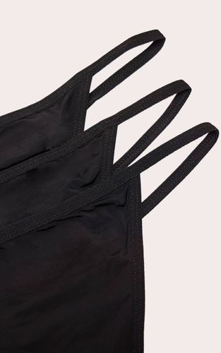 Black Lot De 3 Tangas En Microfibre | Taille XS - PrettyLittleThing - Modalova