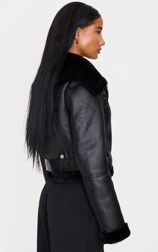 Black Blouson Aviateur Court Multi-zips | Taille 34 - PrettyLittleThing - Modalova