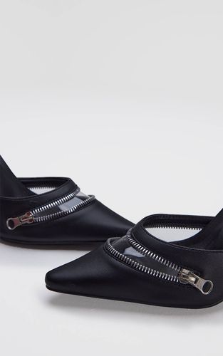 Black Mules À Talons Aiguilles Hauts En Synthétiquee SYNTHÉTIQUE Bout Pointu | Taille 36 - PrettyLittleThing - Modalova