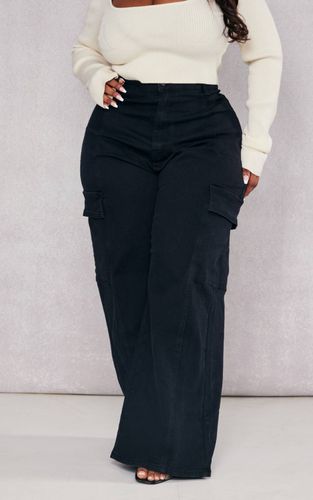 Black Jean Cargo Large Grande Taille | Taille 54 - PrettyLittleThing - Modalova