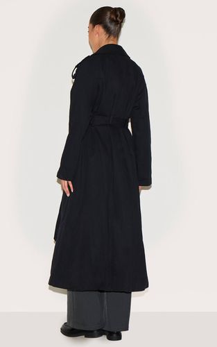 Black Trench-coat Ceinturé À Double Boutonnage | Taille 32 - PrettyLittleThing - Modalova