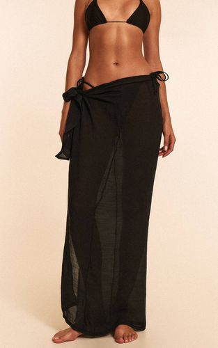 Black Paréo De Plage Aspect Lin | Taille XS - PrettyLittleThing - Modalova