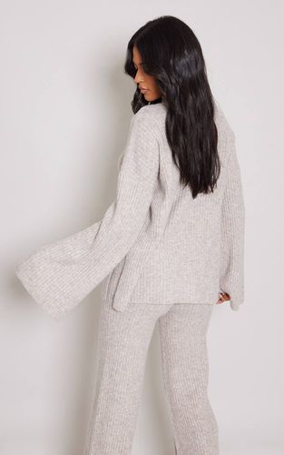 Brown Synthétiquell Oversize En Maille Côtelée Luxe Tall | Taille Large - PrettyLittleThing - Modalova