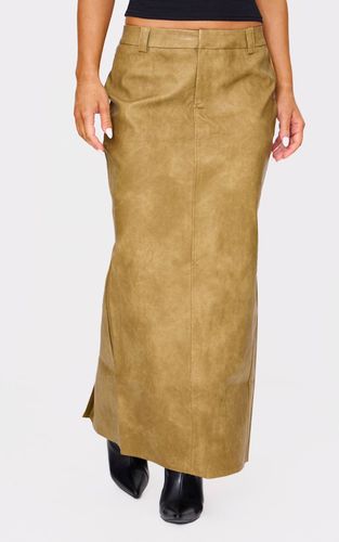 Olive Jupe Longue En Synthétiquecuir Effet Délavé | Taille 32 - PrettyLittleThing - Modalova