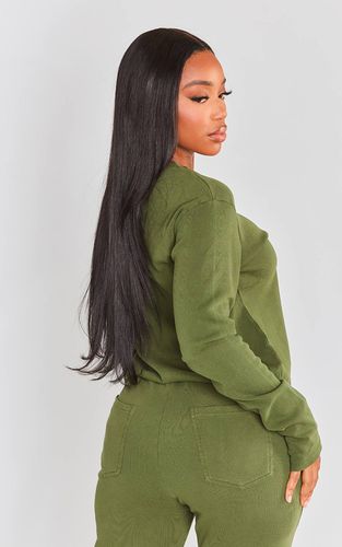 Khaki Haut À Manches Longues En Maille Côtelée Souple Shape | Taille 34 - PrettyLittleThing - Modalova