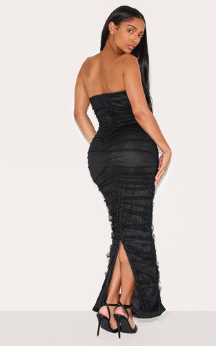 Black Robe Maxi Bandeau Corset En Mesh Sculptant | Taille 36 - PrettyLittleThing - Modalova