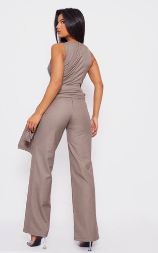 Combinaison-pantalon Ceinturée Cache-cœur Plongeant Tissée Ajustée | Taille 42 - PrettyLittleThing - Modalova
