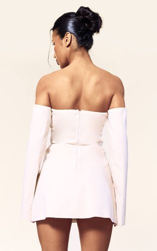 Cream Robe Mini Ajustée Évasée Plt Label Avec Détail Buste | Taille 38 - PrettyLittleThing - Modalova
