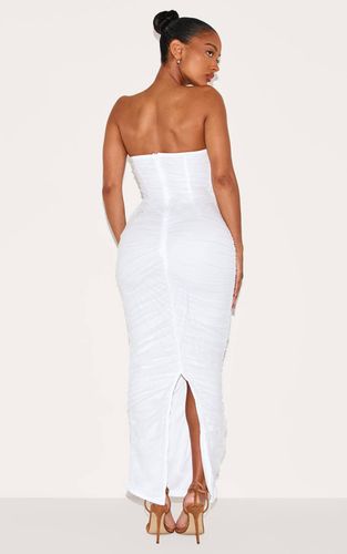 White Robe Maxi Bandeau Corset En Mesh Sculptant | Taille 36 - PrettyLittleThing - Modalova