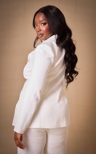 White Blazer Ajusté Tissé Premium Plus Coordonné | Taille 56 - PrettyLittleThing - Modalova