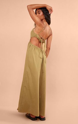Olive Robe Longue Dos Découpé | Taille 42 - PrettyLittleThing - Modalova