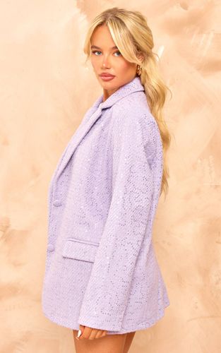 Lilac Blazer Oversize À Texture Pailletée | Taille 32 - PrettyLittleThing - Modalova