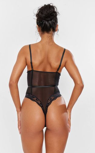 Black Body Cage En Dentelle Avec Armatures | Taille Small - PrettyLittleThing - Modalova