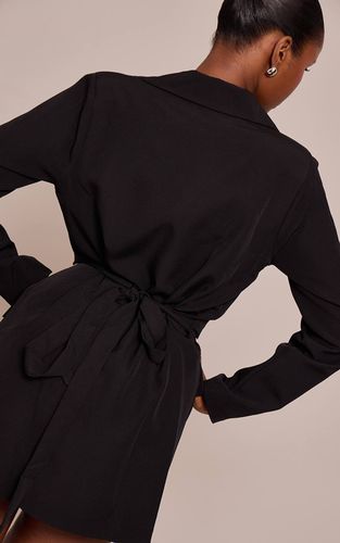 Black Robe Blazer Tissée À Nouer À La Taille | Taille 42 - PrettyLittleThing - Modalova