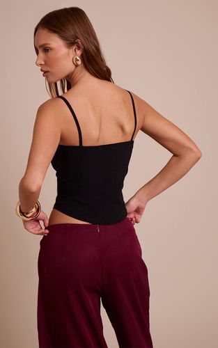 Black Corset En Bengaline À Ourlet Courbé | Taille 42 - PrettyLittleThing - Modalova