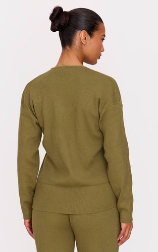 Khaki Haut Oversize En Maille Côtelée Légère | Taille XS - PrettyLittleThing - Modalova