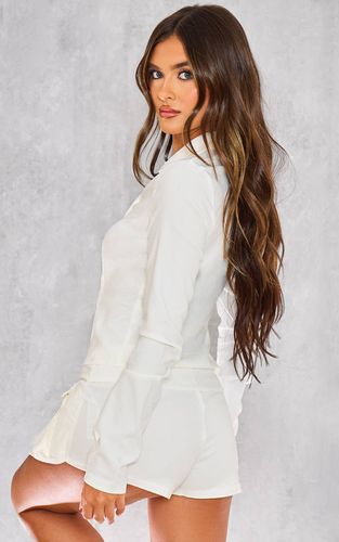 White Ensemble Coordonné Chemise Cargo Tissée À Manches Longues | Taille 42 - PrettyLittleThing - Modalova