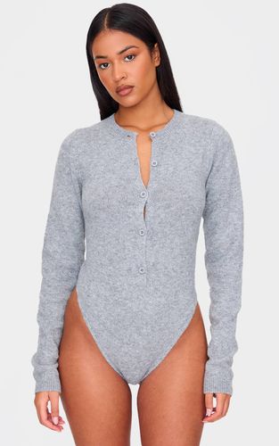 Ash Grey Body En Maille Douce À Boutons Tall | Taille XS - PrettyLittleThing - Modalova