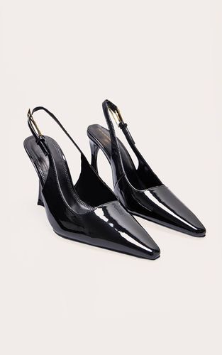 Black Escarpins Hauts En Synthétique Avec Boucle Dorée | Taille 38 - PrettyLittleThing - Modalova