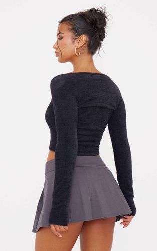 Black Ensemble Haut Et Boléro En Maille Cils | Taille XS - PrettyLittleThing - Modalova