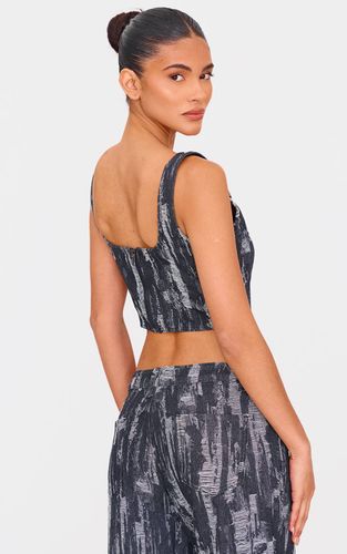 Black Top Corset En Denim Style Jacquard | Taille 32 - PrettyLittleThing - Modalova
