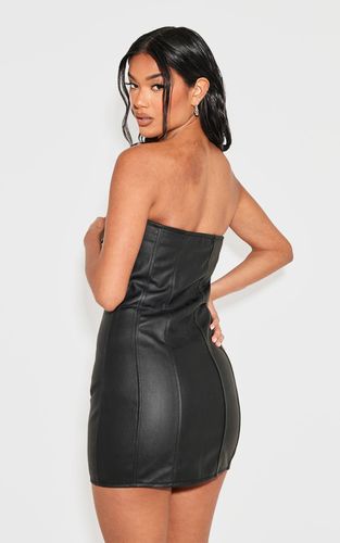 Black Robe Bandeau En Denim Enduit À Coutures Apparentes Et Fermeture Zippée | Taille 32 - PrettyLittleThing - Modalova