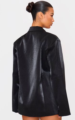 Black Blazer Oversize Ample Aspect Satiné | Taille 32 - PrettyLittleThing - Modalova