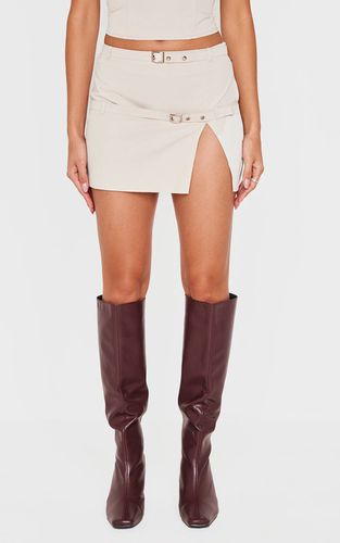 Stone Ensemble Jupe Micro Mini Ajustée En Tissu Tissé Avec Détail Ceinture | Taille 42 - PrettyLittleThing - Modalova