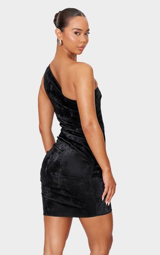 Black Robe Mini Asymétrique Une Épaule En Synthétique Toucher Doux | Taille 32 - PrettyLittleThing - Modalova