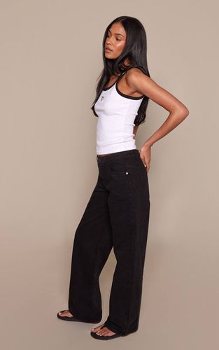 Black Jean Large Taille Haute | Taille 42 - PrettyLittleThing - Modalova