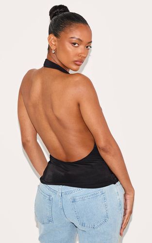 Black Top Long Dos Nu À Col Bénitier Et Encolure Licou Shape | Taille 46 - PrettyLittleThing - Modalova